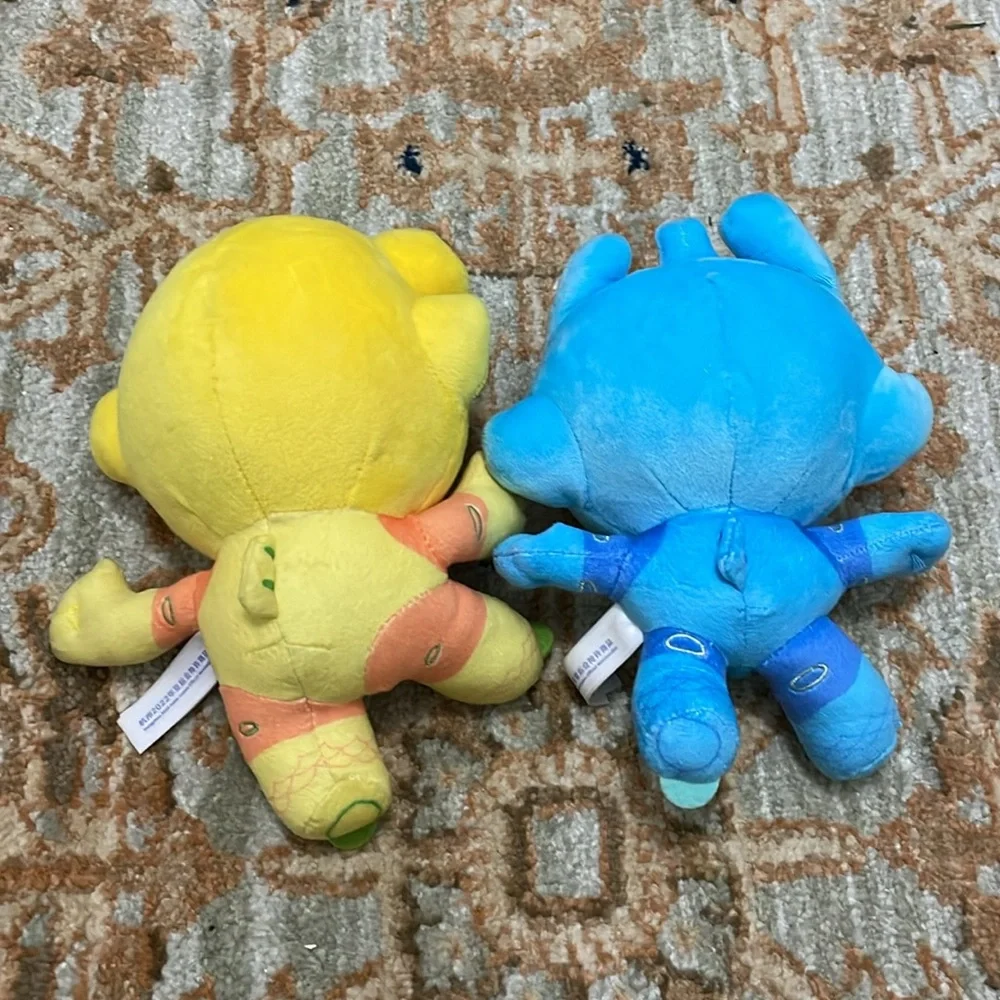 Cute & Unique Hangzhou China Plush Toys With Stretchy Wire Arms In Blue & Yellow